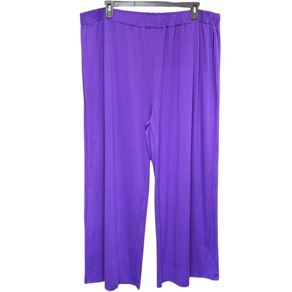 Purple 2-Piece Relaxed Fit Lounge Set Comfortable & Stretchy Women's Size 5XL - Picture 3 of 7